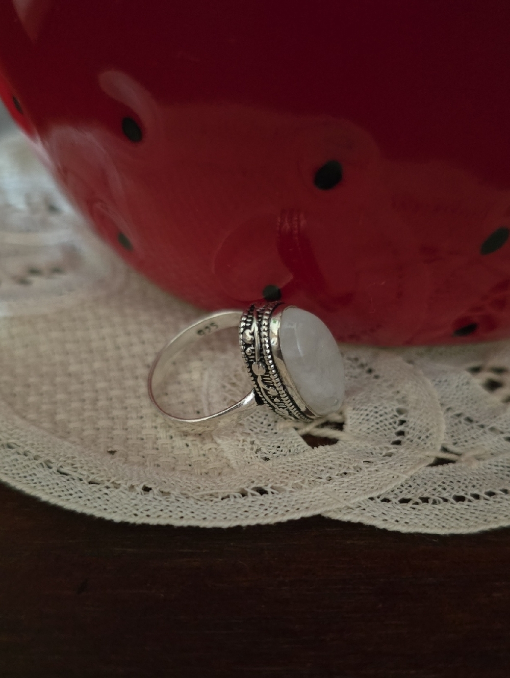 Sterling Silver Moonstone Ring - White Moonstone